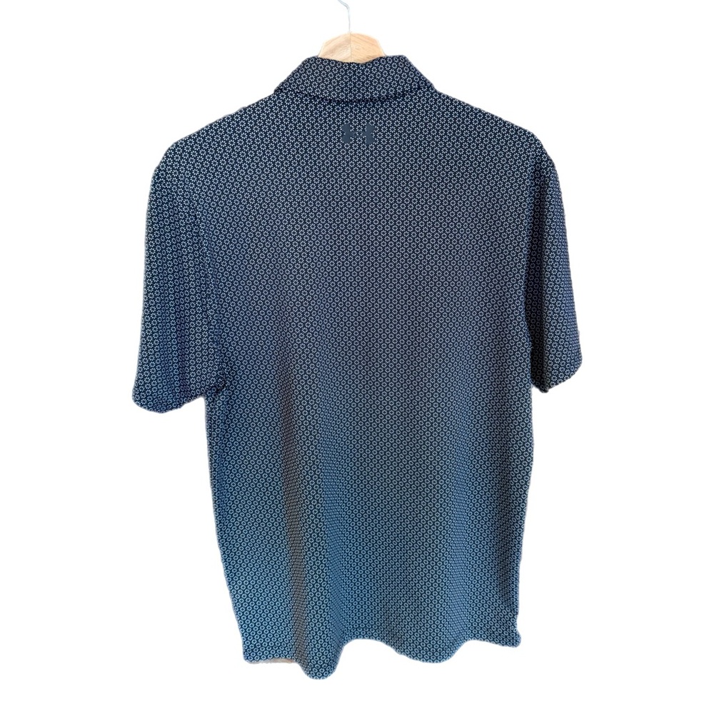 Under Armour Black and White Patterned Polo Shirt M - Picture 2 of 5